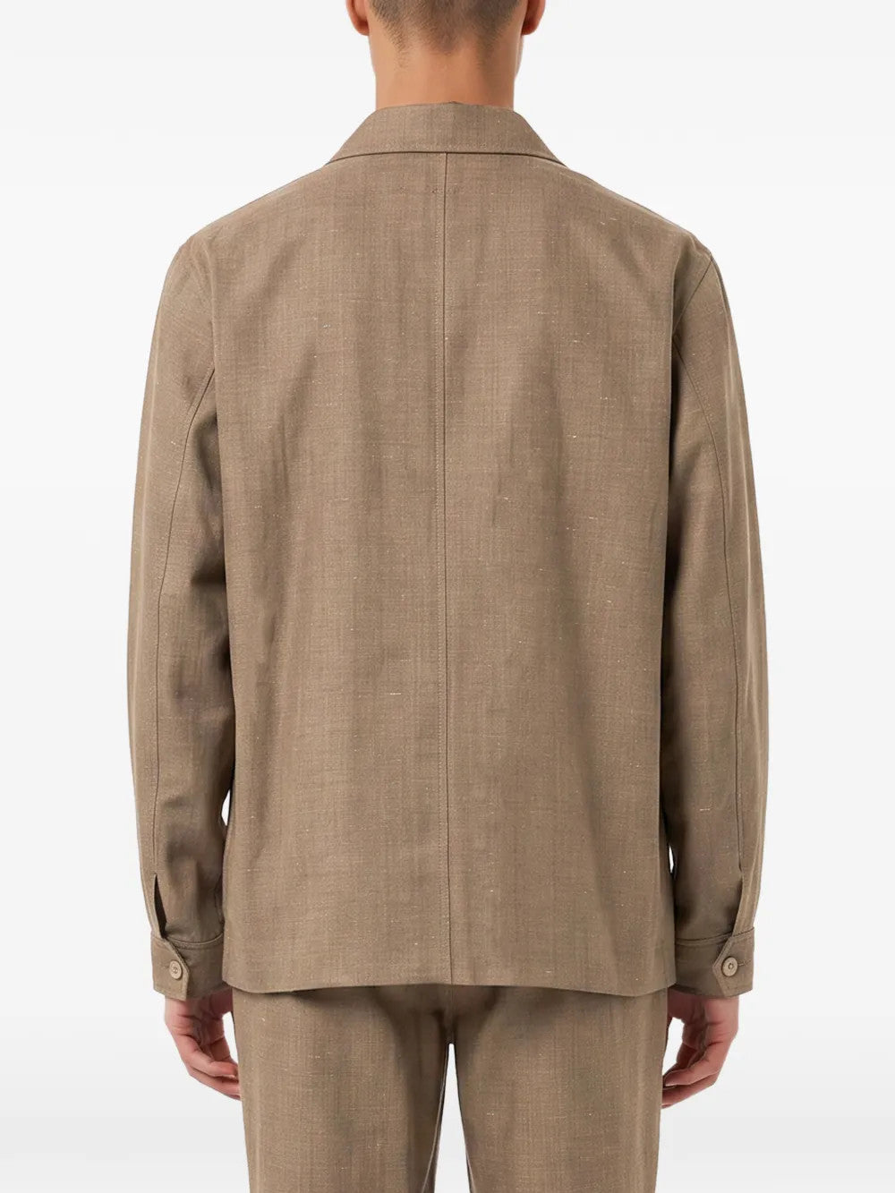 Tan jacket, full body view