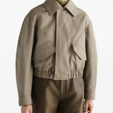 Tan jacket, front view