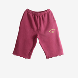 Burgundy pants, front view