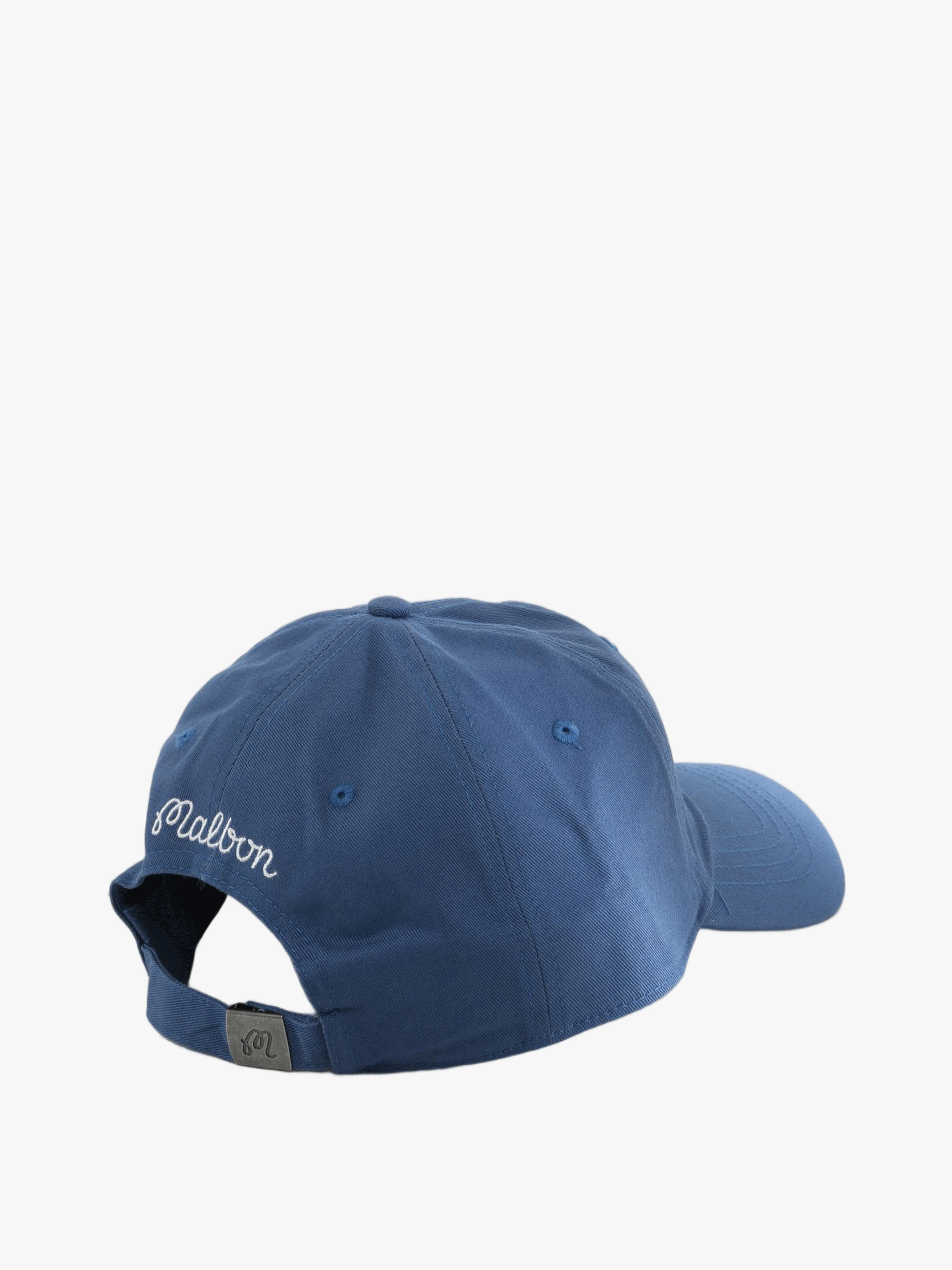Blue hat, back view