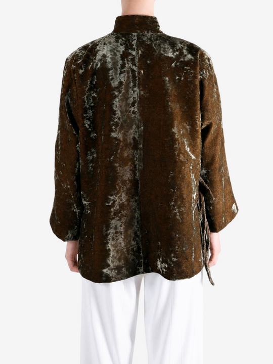 Brown jacket, full body view
