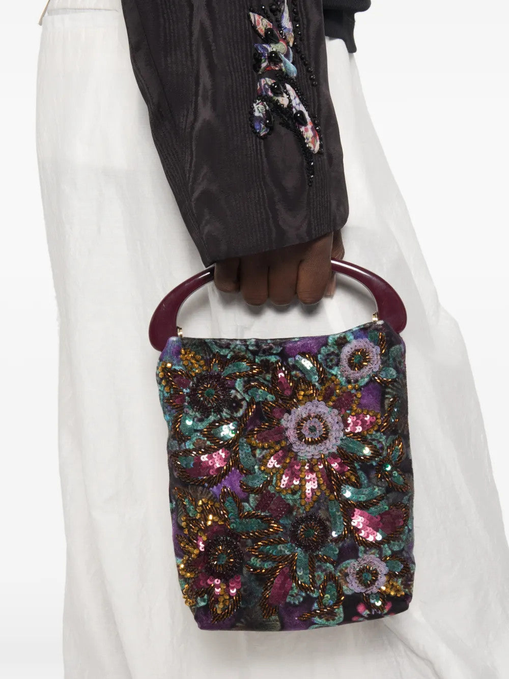 Purple bag, front view