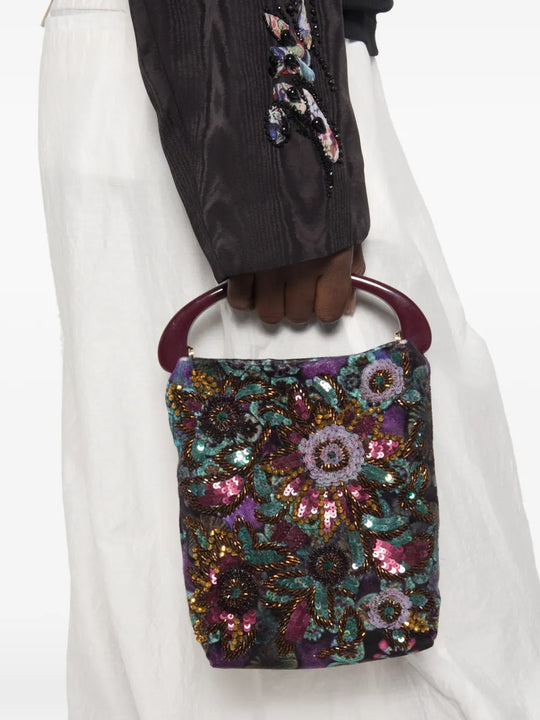 Purple bag, front view
