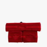 Red accessories, front view