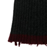 Close up of Grey hat, showing texture of the 100% cashmere fabric