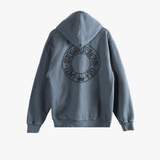 Navy hoodies, back view