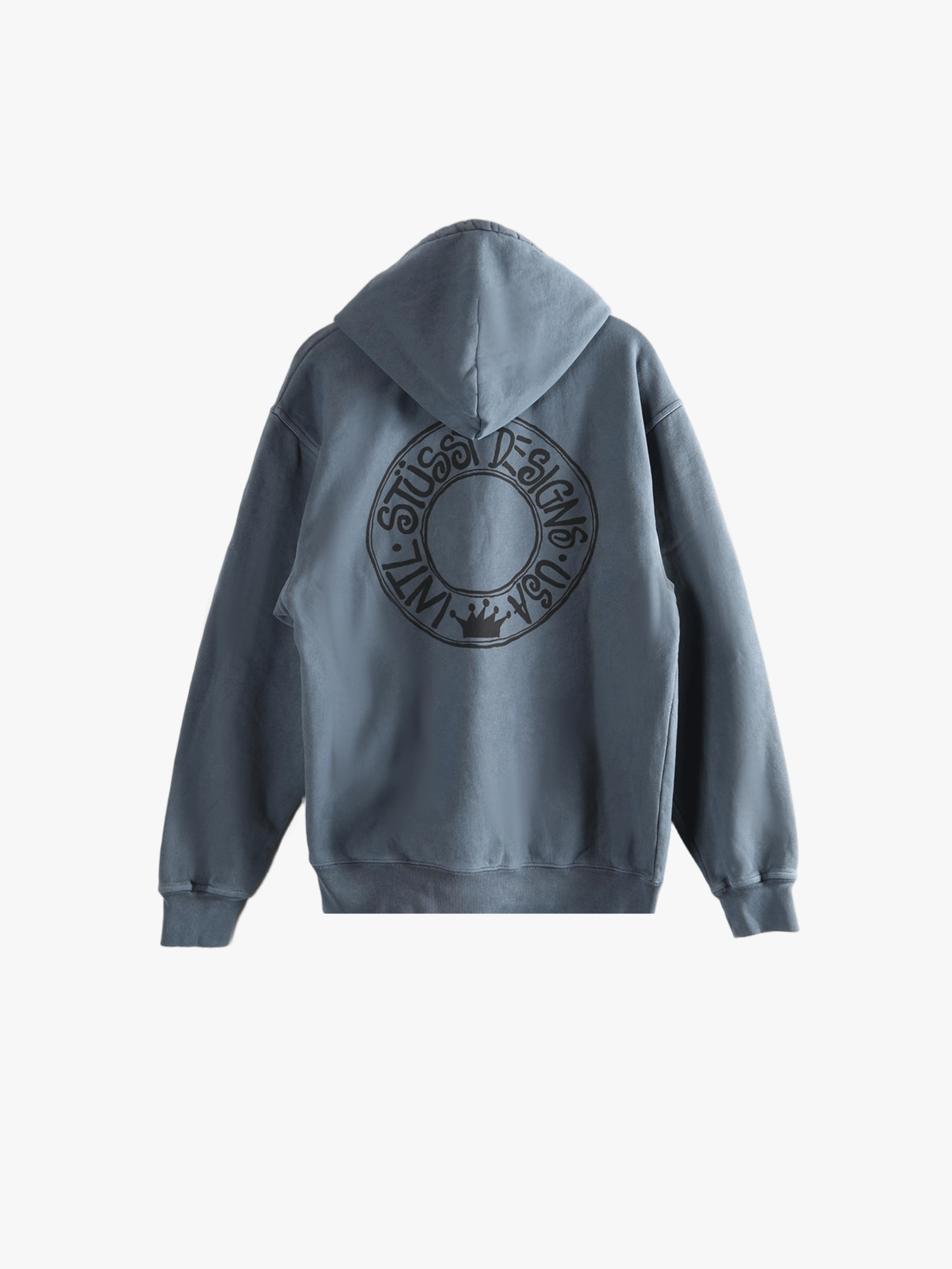 Navy hoodies, back view