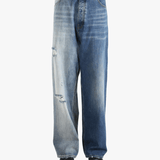 blue jeans worn by a person, showing the jeans  fit