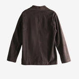 Brown jacket, showing texture of the sheepskin leather fabric