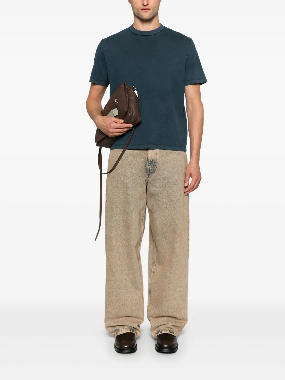 Blue shirt, full body view