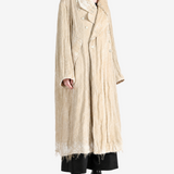 COMMUNS - Women Floral Jacquard Draped Lapel Coat