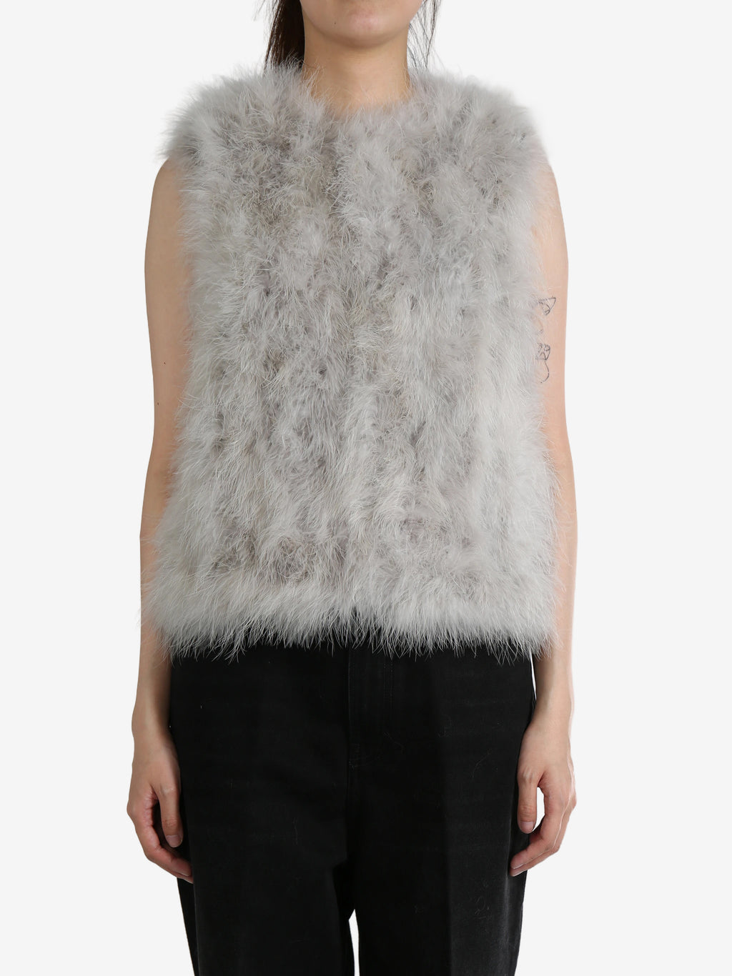 YVES SALOMON - Women Cropped Feather Gilet