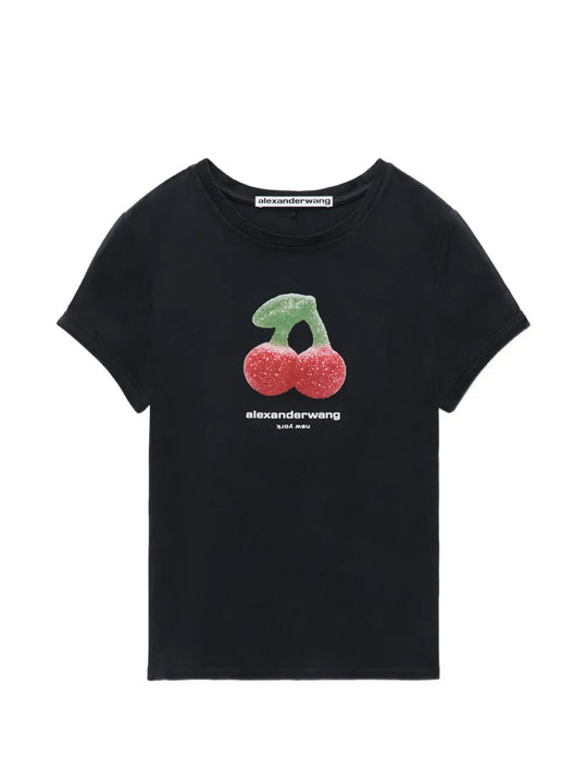 Black t-shirt, front view