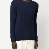 POLO RALPH LAUREN - Men Long-Sleeve Wool/Cashmere Cable Knit Crewneck Sweater