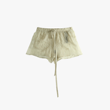 Tan shorts, front view