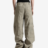 Green jeans, full body view