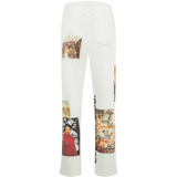 White pants, back view