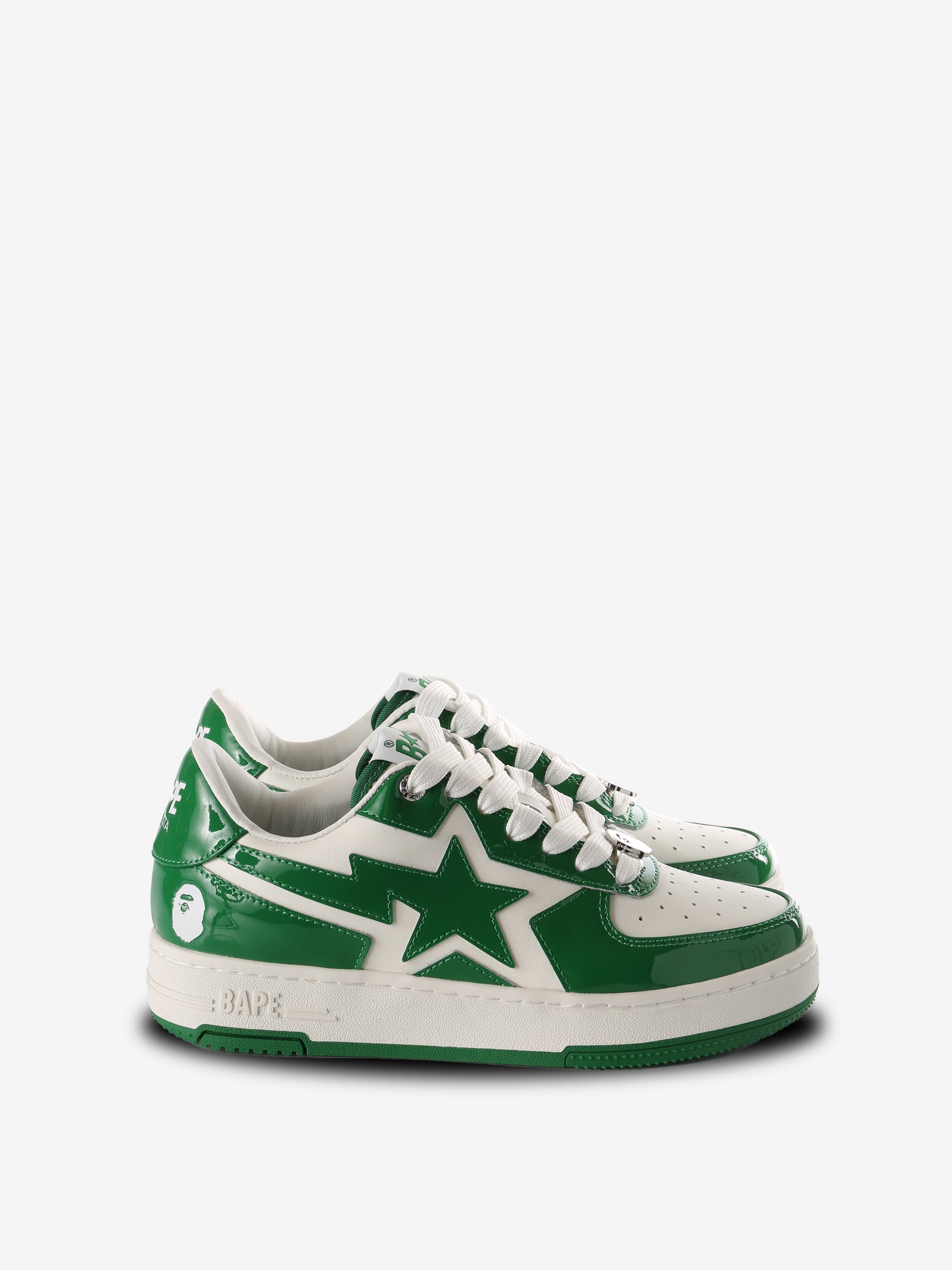 Green sneakers, front view