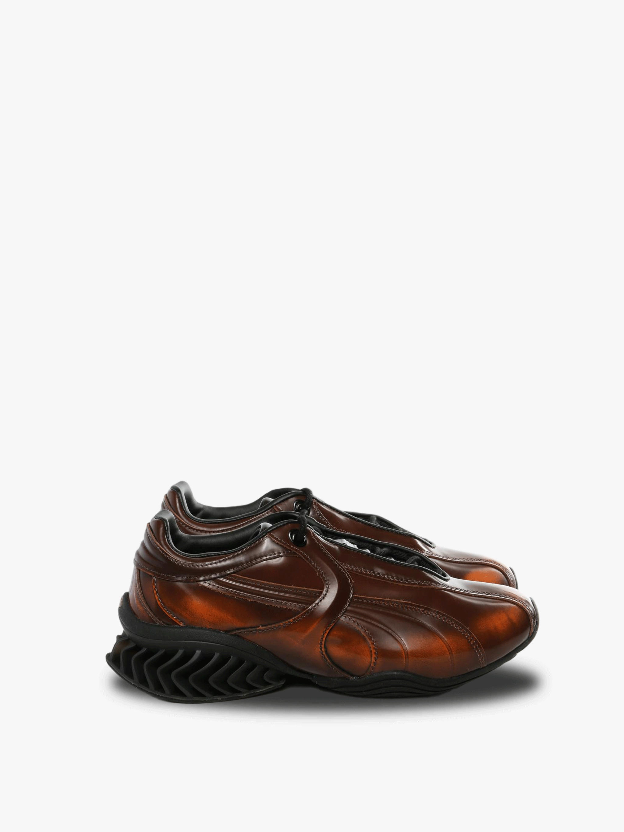 Brown sneakers, front view