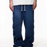 Black pants worn by a person, showing the pants fit