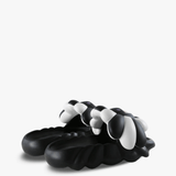 Black sandals, back view
