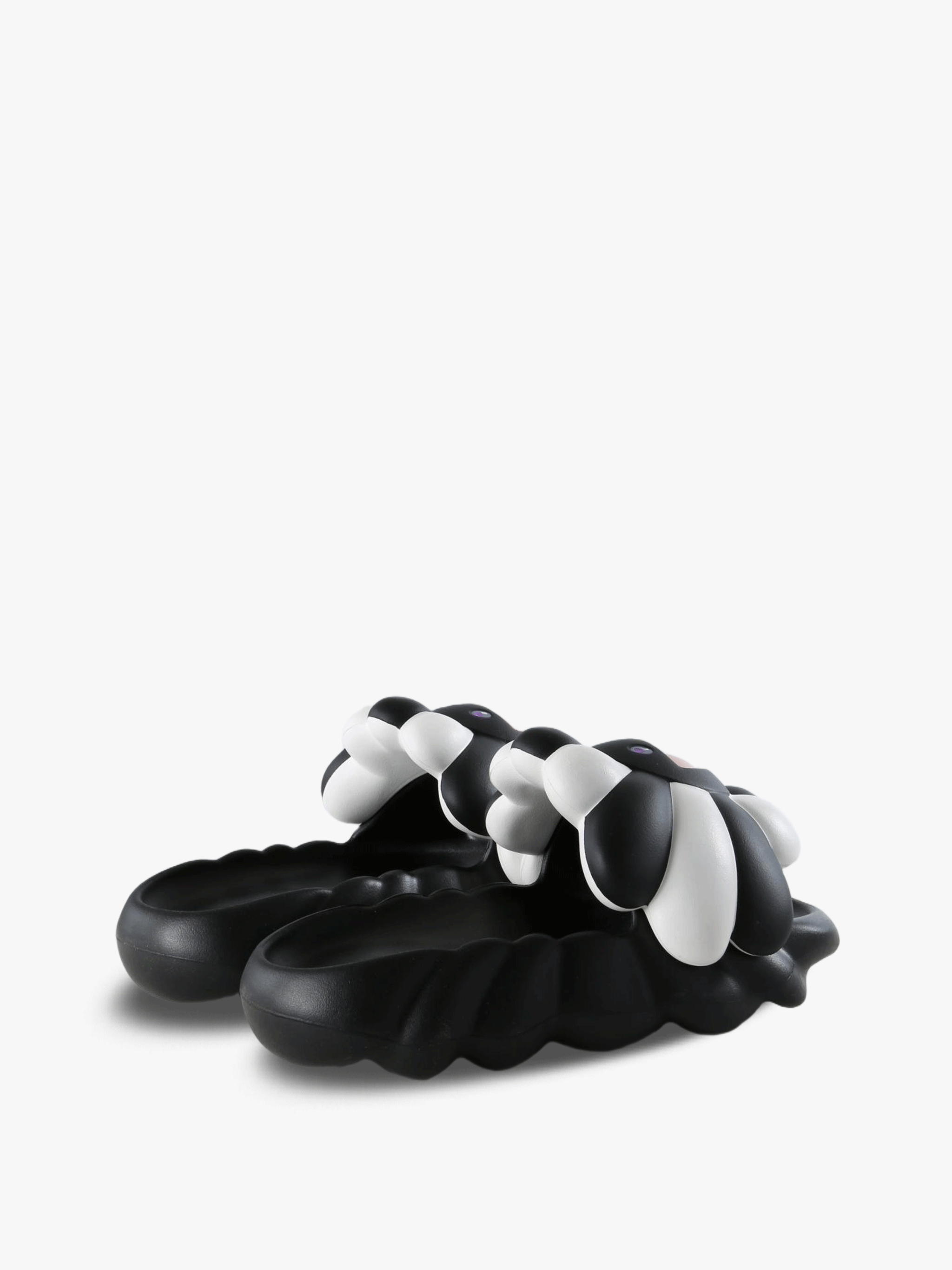 Black sandals, back view