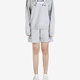 Grey knitwear, full body view