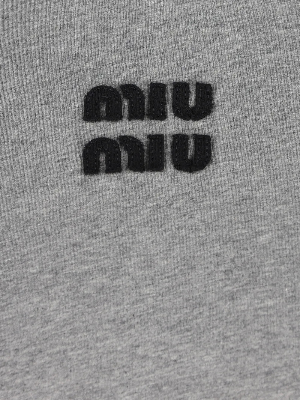 Close up of Grey shirt, showing texture of the 100% cotton fabric