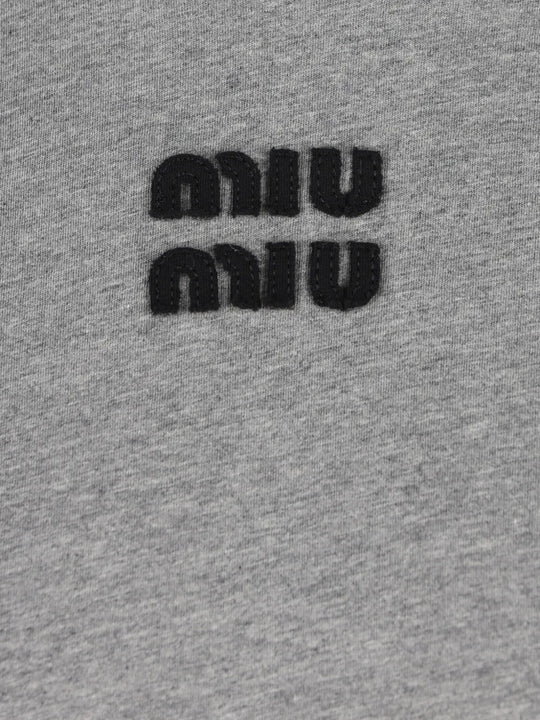 Close up of Grey shirt, showing texture of the 100% cotton fabric