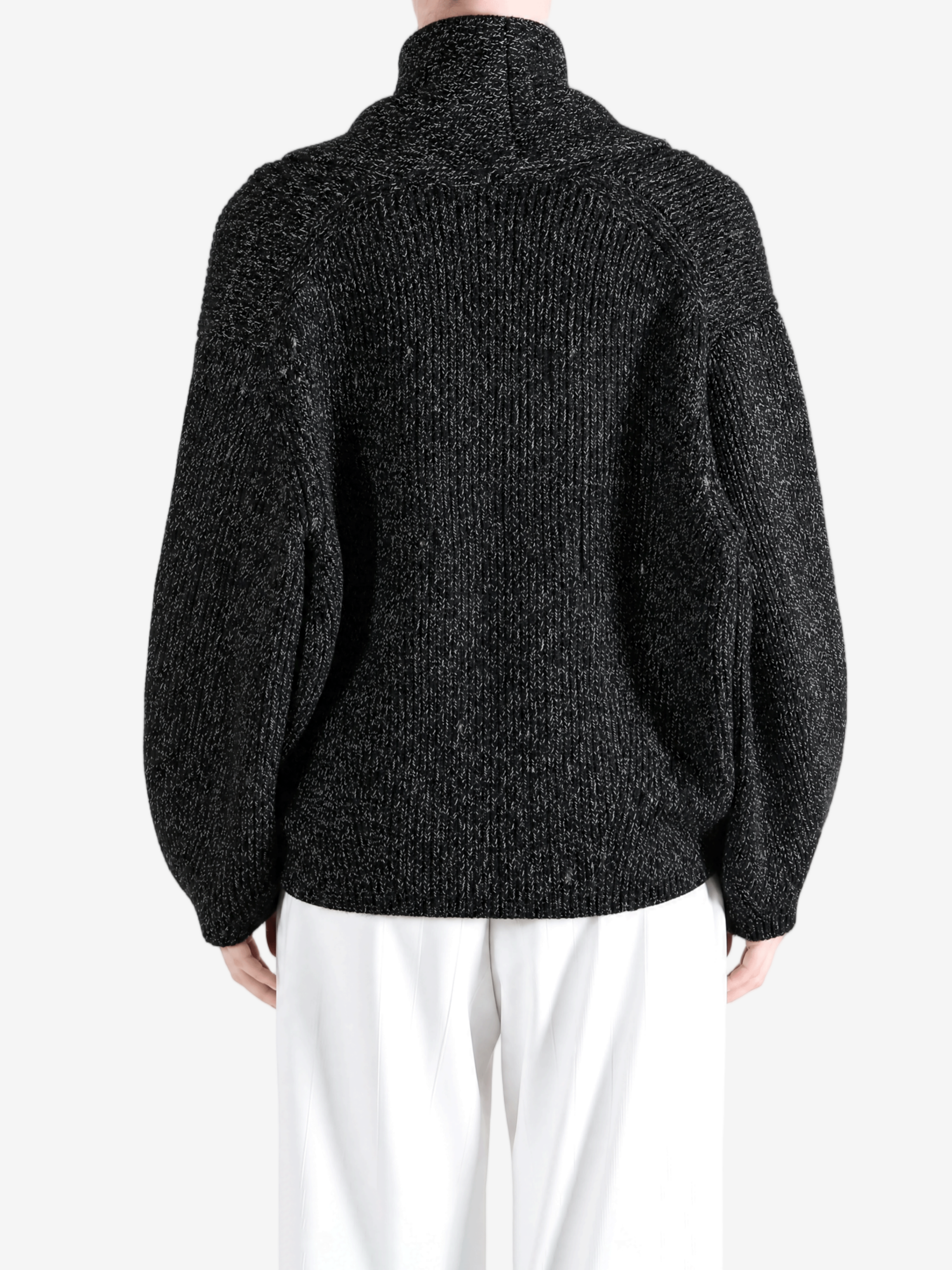 Black knitwear, full body view