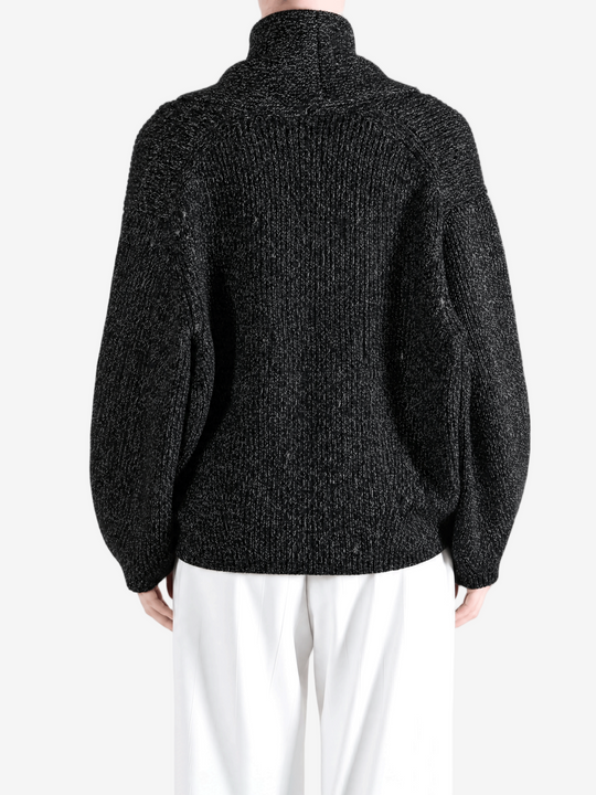 Black knitwear, full body view