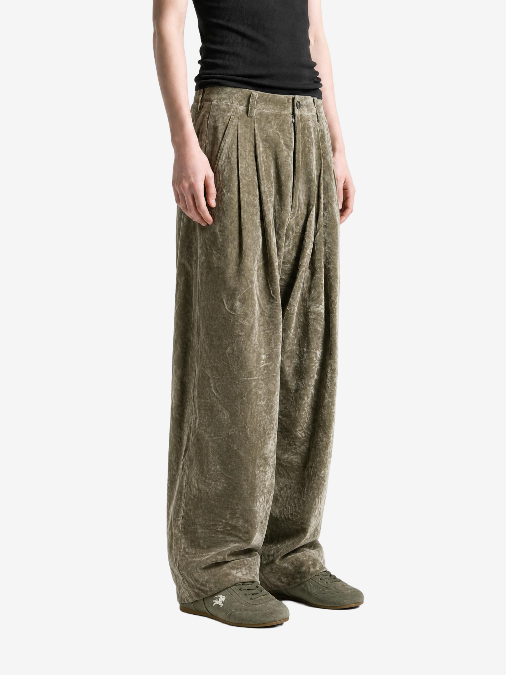 Green pants, front view