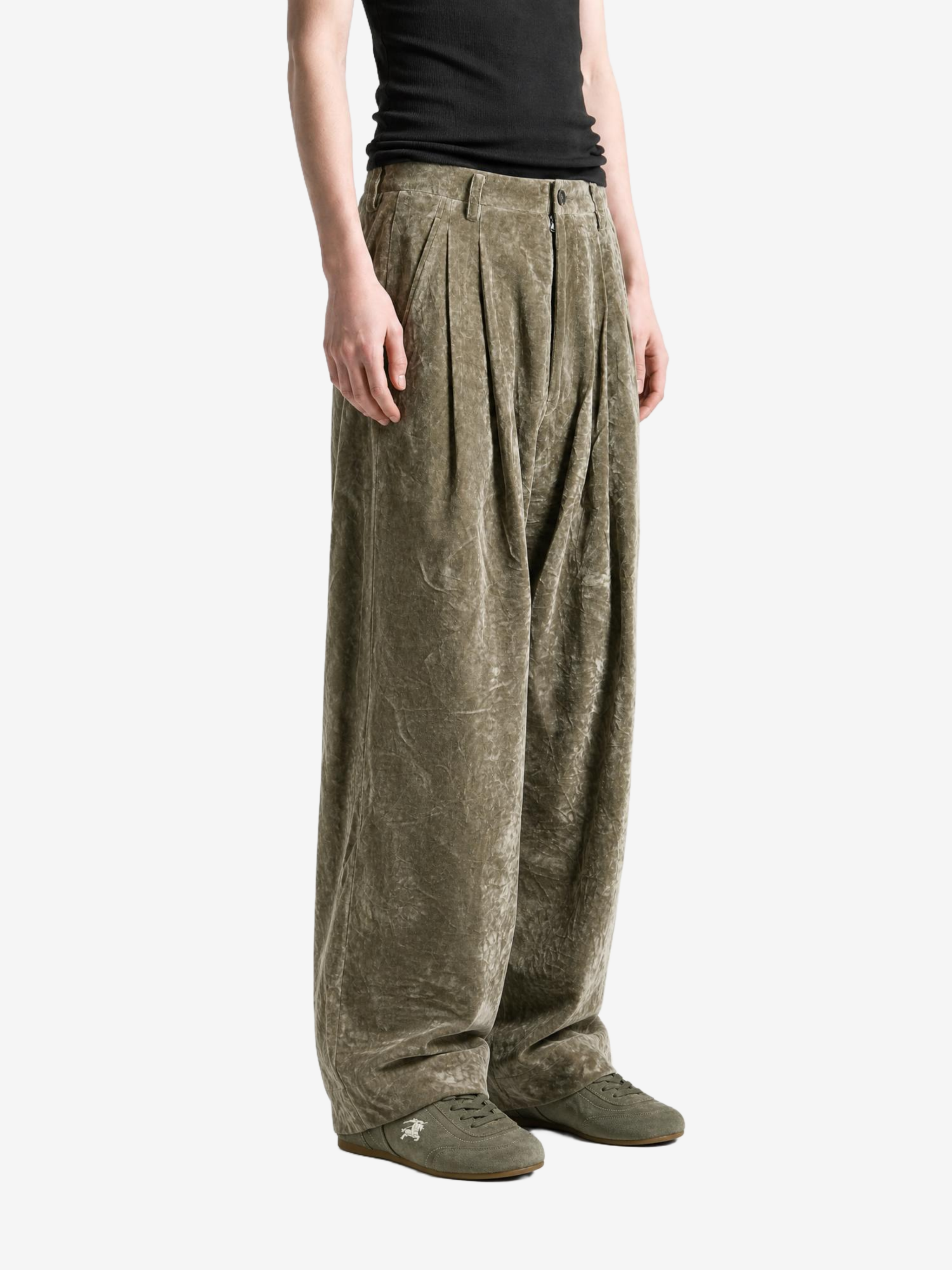 Green pants, front view