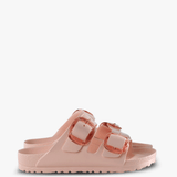 Pink sandals, side view