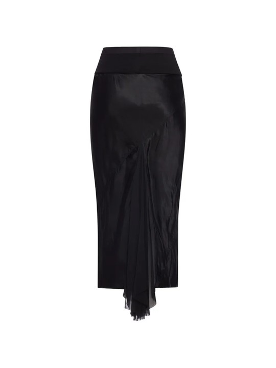 Black skirt, back view