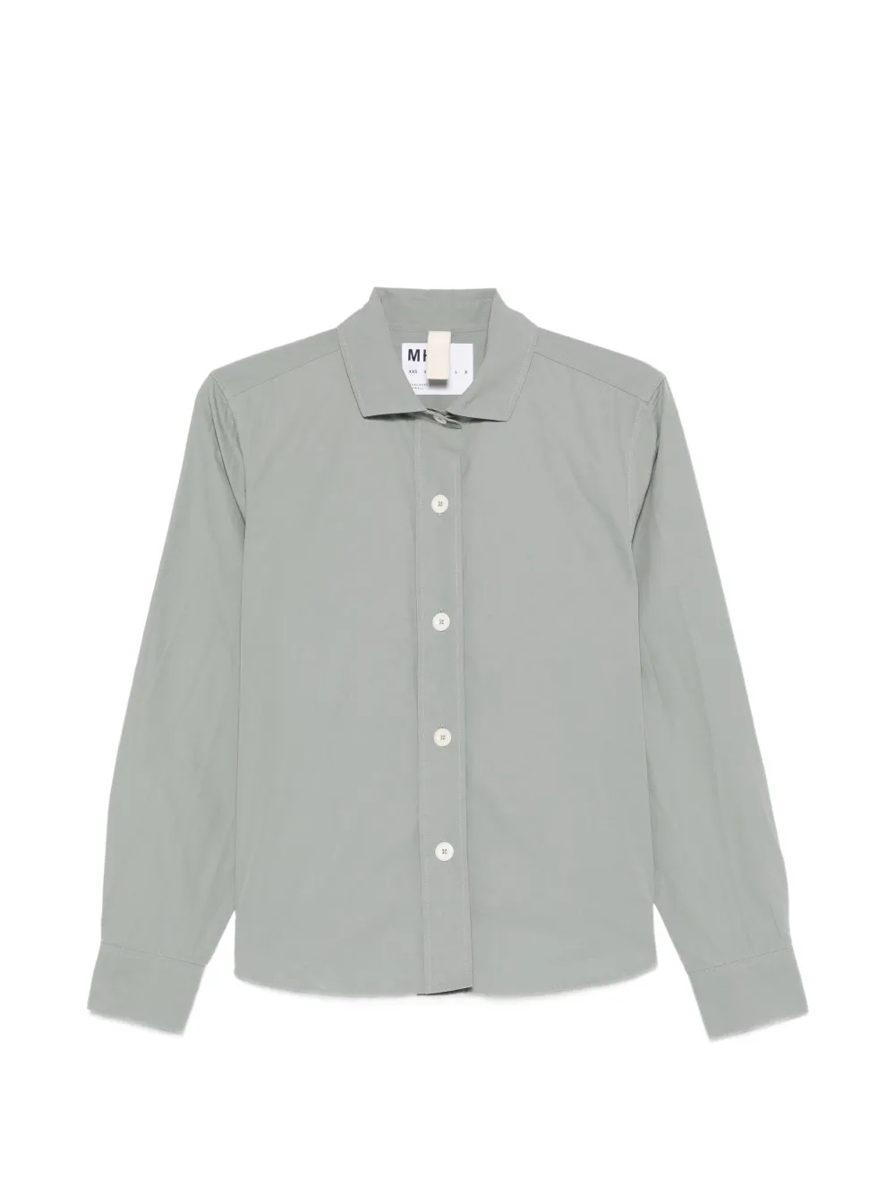 Gray button-up shirt,front view