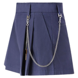 Blue shorts, side view