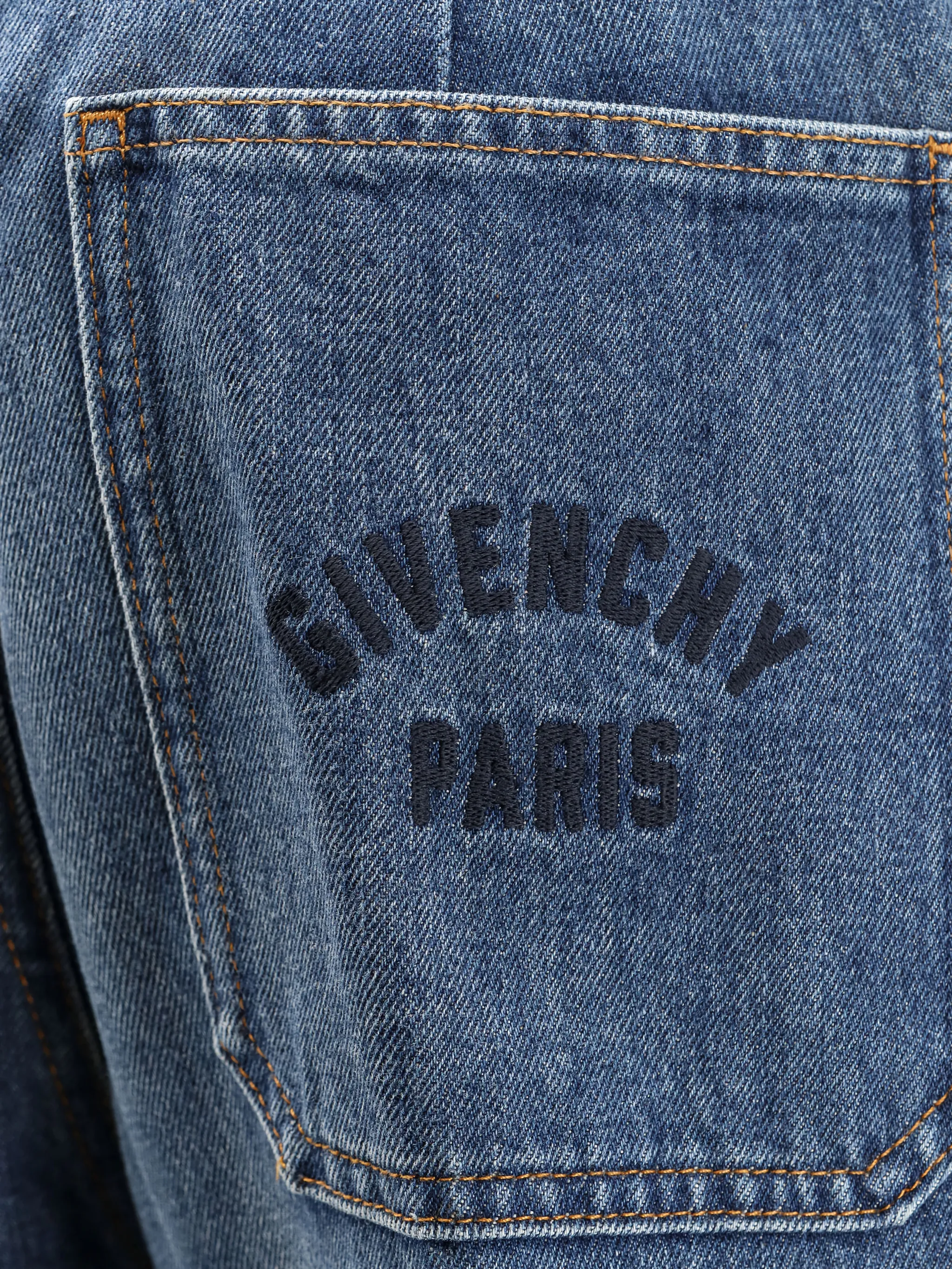 Close up of blue jeans, showing texture of the Cotton fabric