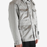 Grey jacket worn by a person, showing the jacket's fit