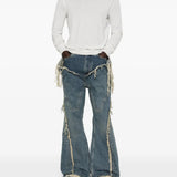 Blue pants, full body view