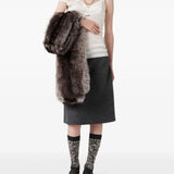 White knitwear, full body view