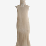 beige ribbed tank top ,front view