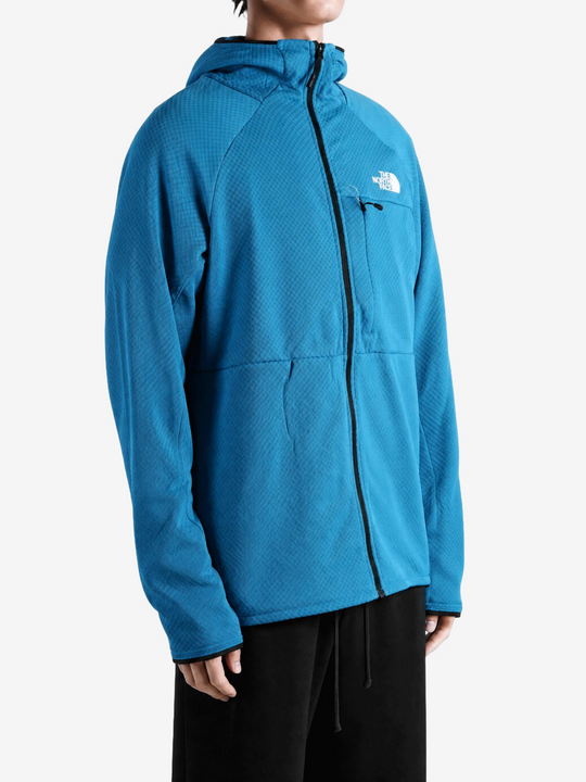 Blue hoodie, front view