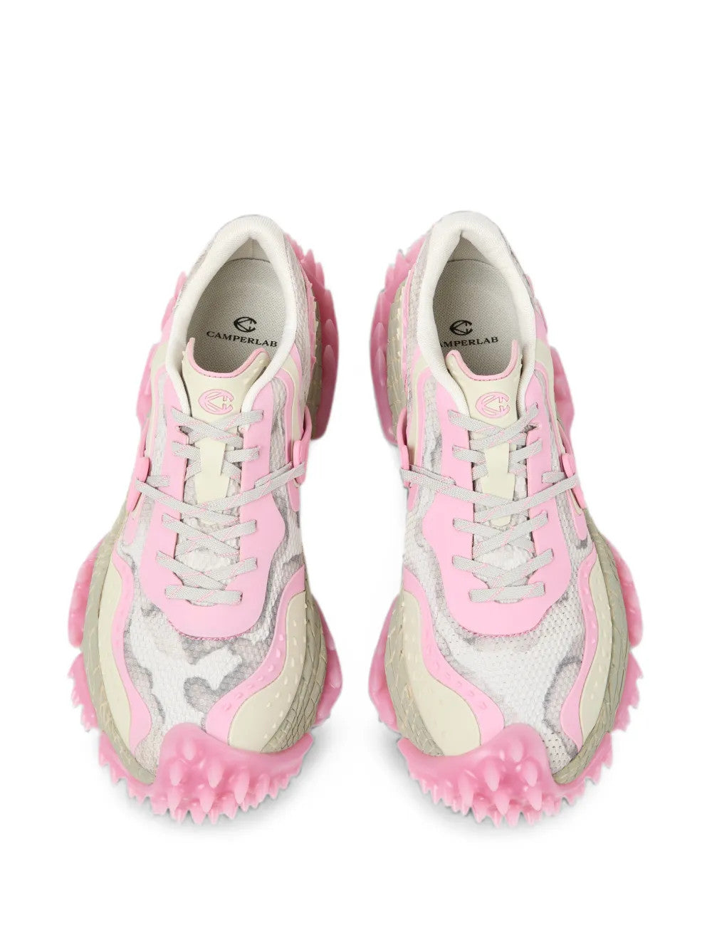 Pink shoes, front view