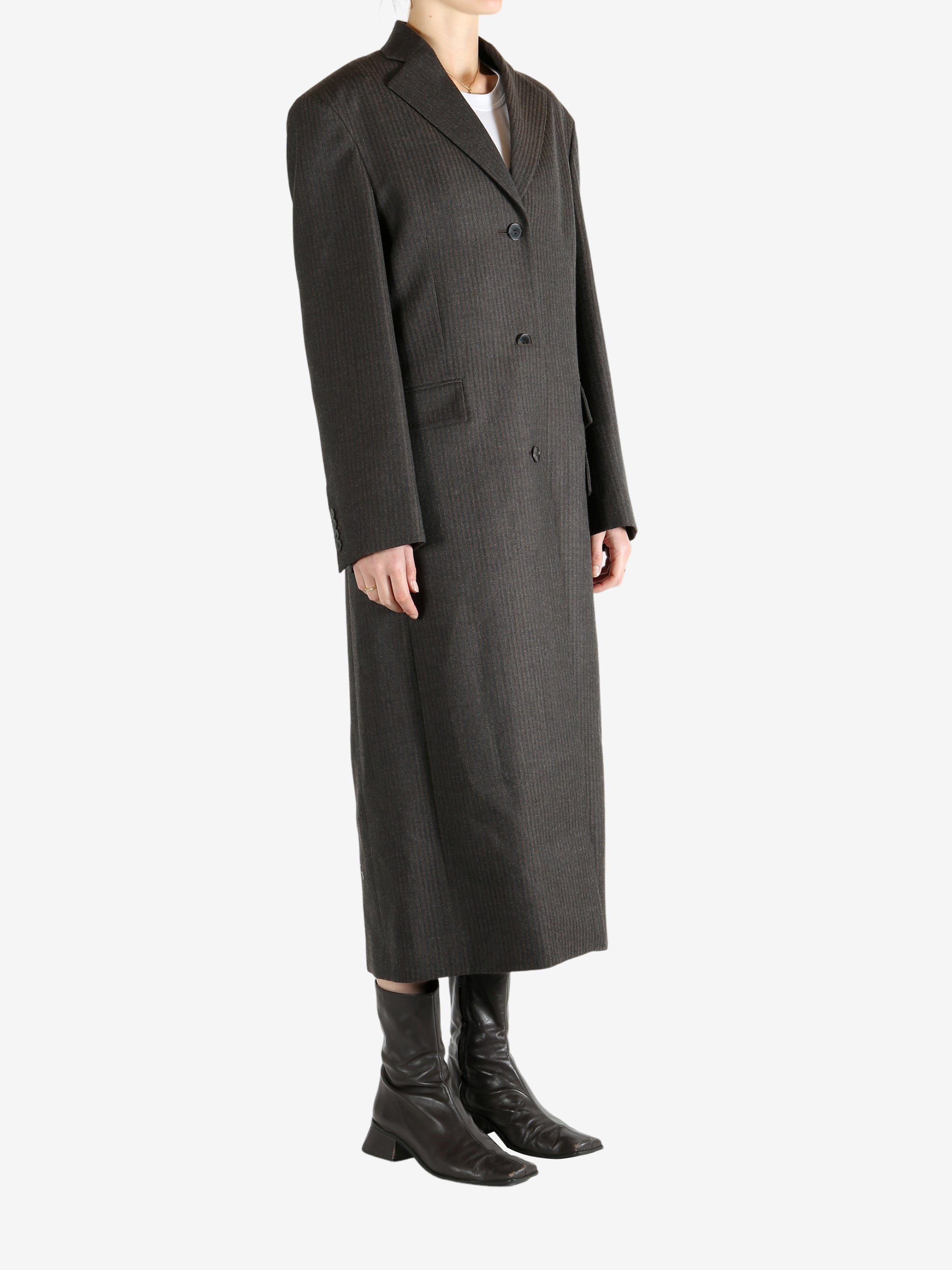 Brown coat, full body view