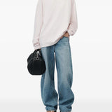 Pink t-shirt, full body view
