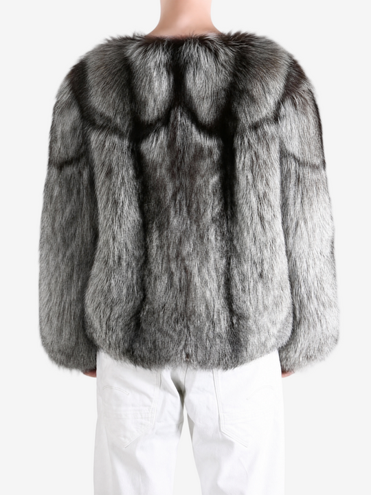 Grey jacket, full body view