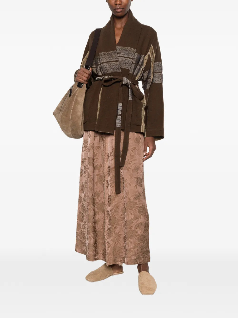 Brown skirt, full body view