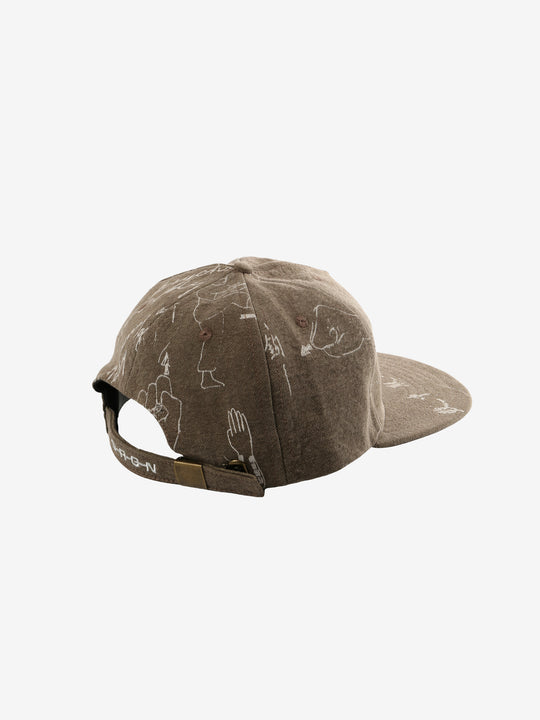 Brown hat, back view