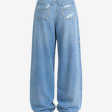 Blue pants, full body view